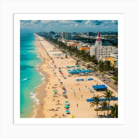 Summer Vibes Aerial Miami Beach (4) Art Print