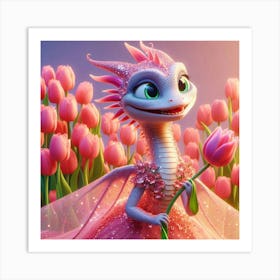 Pink Dragon Art Print