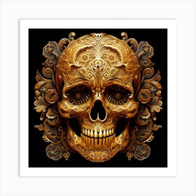 Gold Skull 1 Art Print