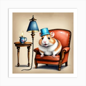 Hamster In A Hat 3 Art Print