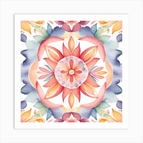 Watercolor Floral Pattern 1 Art Print