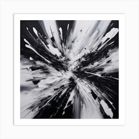 Black And White Abstract Painting 4 Art Print