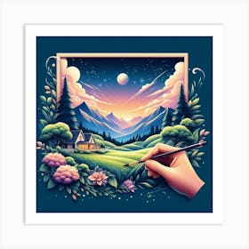 Modern Wall Art With Landscape Designs Art Print