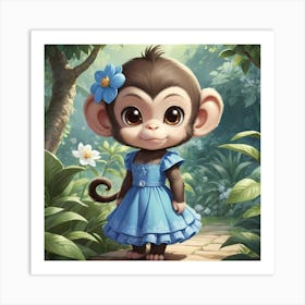 Monkey Fashionista Art Print