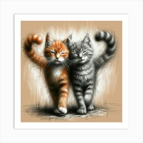 Two Cats 4 Art Print