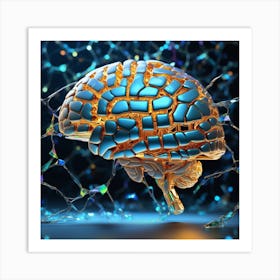 3d Rendering Of A Brain 8 Art Print