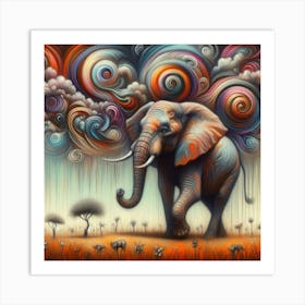 Elephant Painting 5 Art Print