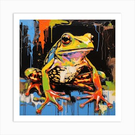 Frog splashed Art Print