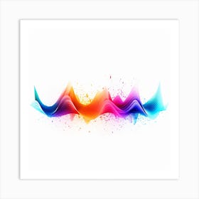 Abstract Colorful Music Wave Art Print