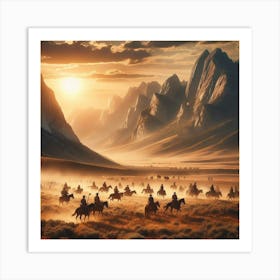 Horses In The Desert Art Print