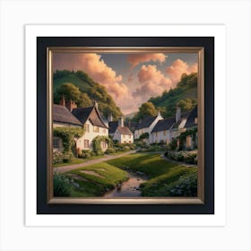 Village By The Stream Art Print