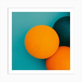 BallOrange on Blue Art Print