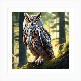 Owl In The Forest 152 Art Print