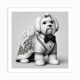 Dog In A Suit Art Print