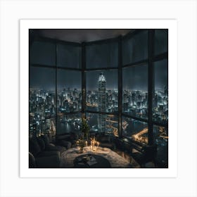 Cityscape At Night Art Print