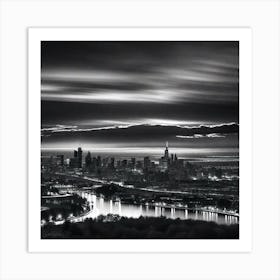 Black And White Cityscape 12 Art Print