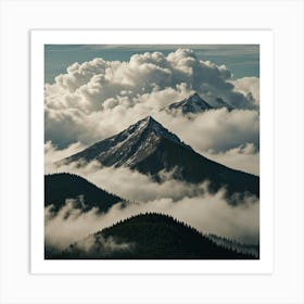 Cloudy Mountains Art Print