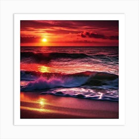 Sunset On The Beach 382 Art Print
