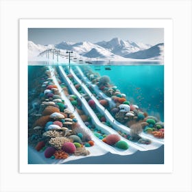 Water skiing Art Print