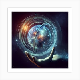 Nasa Hand Holding A Planet Art Print