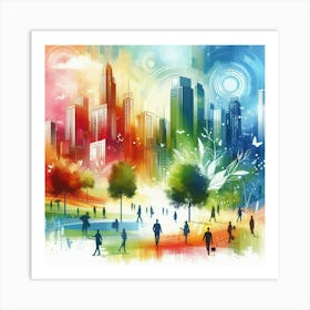 Colorful Cityscape Art Print