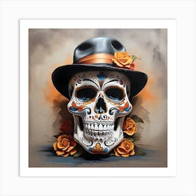 Day Of The Dead Skull 1 Art Print