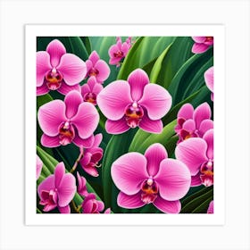 Orchids Wallpaper Art Print