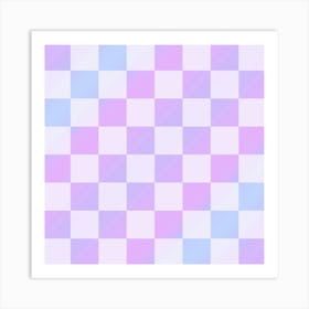 Purple Checkered Pattern Art Print