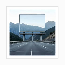 Mock Up Blank Billboard Roadside Advertising Large Outdoor Customizable Template Unprinted (8) Art Print