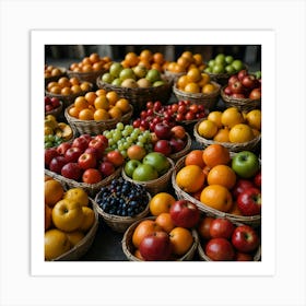 Baskets Of Fruit 1 Art Print