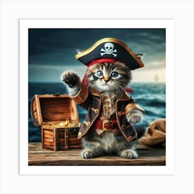 Pirate Kitten 1 Art Print