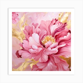 Pink Peony Painting Art Print