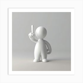 Man Holding A Finger Art Print