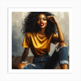 Afro Girl 74 Art Print