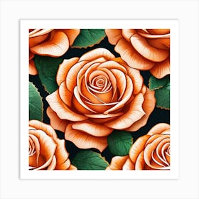 Orange Roses 1 Art Print
