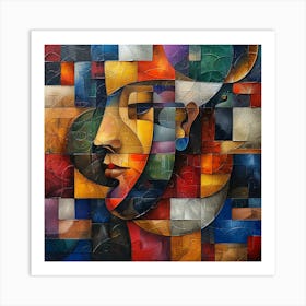 Cubism Face - Man's Face, colorful cubism, cubism, cubist art,   abstract art, abstract painting  city wall art, colorful wall art, home decor, minimal art, modern wall art, wall art, wall decoration, wall print colourful wall art, decor wall art, digital art, digital art download, interior wall art, downloadable art, eclectic wall, fantasy wall art, home decoration, home decor wall, printable art, printable wall art, wall art prints, artistic expression, contemporary, modern art print, unique artwork, Art Print