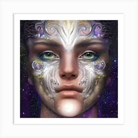 Face Of A Woman In Space Art Print