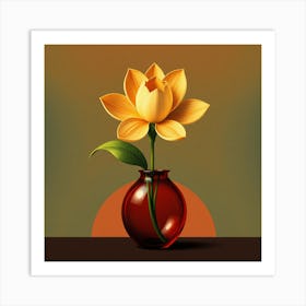 Lotus Flower In A Vase 1 Art Print