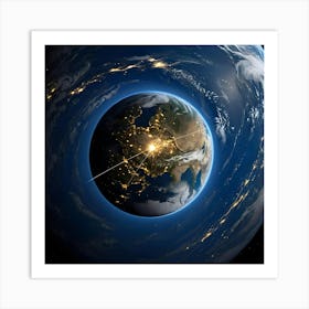 Earth At Night 32 Art Print