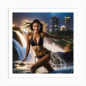 Beautiful Woman In Bikinigyu Art Print