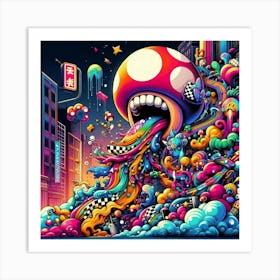 Psychedelic Mushroom 1 Art Print