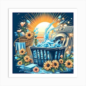Laundry day and laundry basket 11 Art Print
