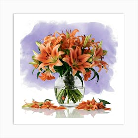 Orange Lilies Art Print