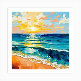 Sunset At The Beach 24 Art Print