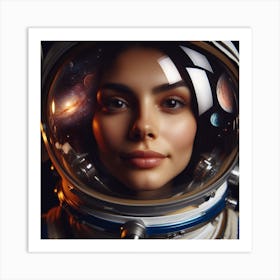 Woman Astronaut In Space 2 Art Print