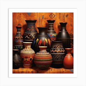 Aztec Vases Art Print