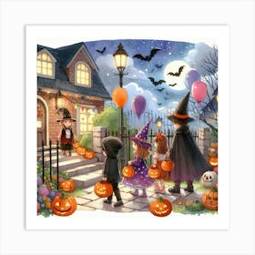 Halloween Witches Art Print