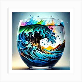 Wave In A Glass 1 Art Print