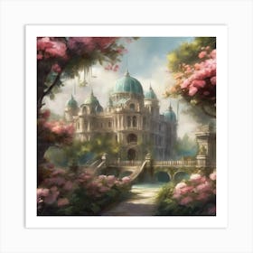 Castle In Bloom Art Print