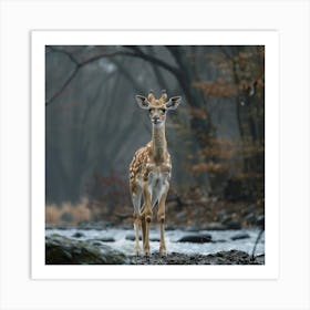 Fawn in Forest Art Print